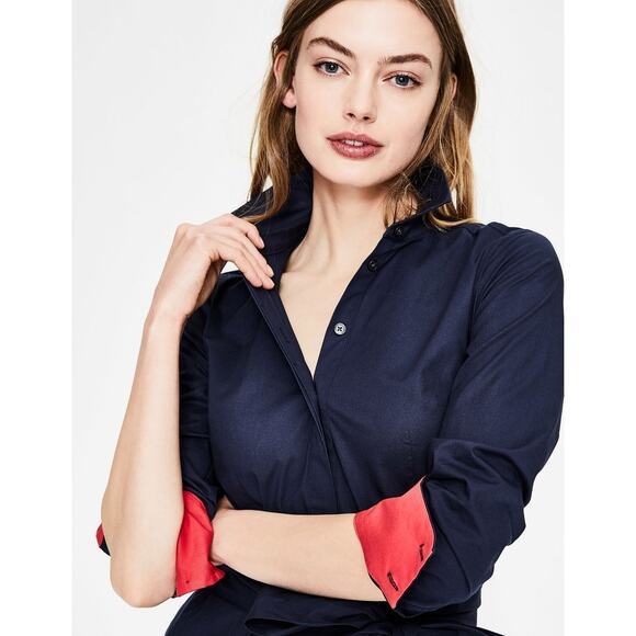 NWT Boden Roseland Shirt Dress Navy Blue Size 6 - Picture 4 of 9